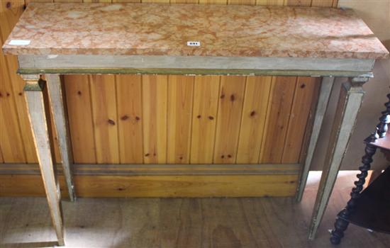 19th century white and parcel gilt marble top console table